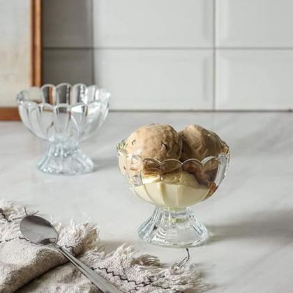 Imagem de Jogo de Sobremesa de Vidro Conjunto 7 Peças Kit com 6 Taças Geneva Transparente Wolff