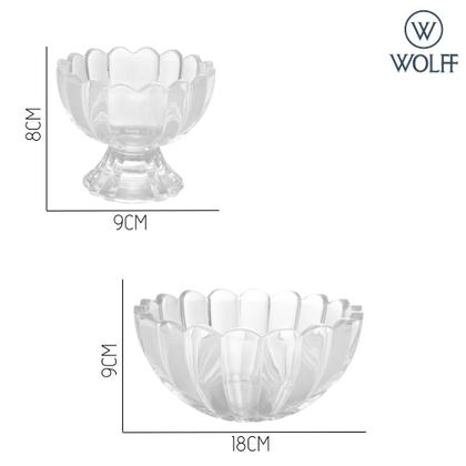 Imagem de Jogo de Sobremesa de Vidro Conjunto 7 Peças Kit com 6 Taças Geneva Transparente Wolff