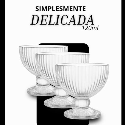 Imagem de Jogo De Sobremesa Tigela Bowl 12 Peças Em Vidro Desenhado