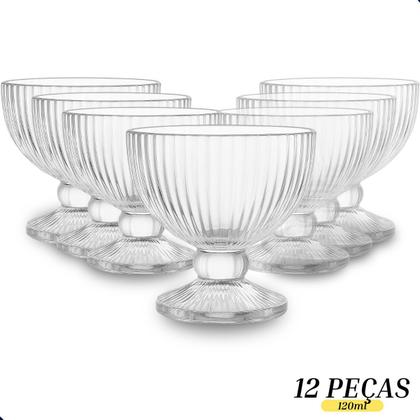 Imagem de Jogo De Sobremesa Tigela Bowl 12 Peças Em Vidro Desenhado