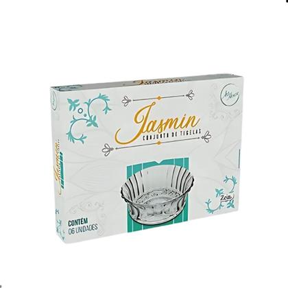 Imagem de Jogo De Sobremesa Tigela Bowl 6 Peças Em Vidro Desenhado - ZEIN