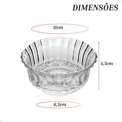 Imagem de Jogo De Sobremesa Tigela Bowl 6 Peças Potes Em Vidro