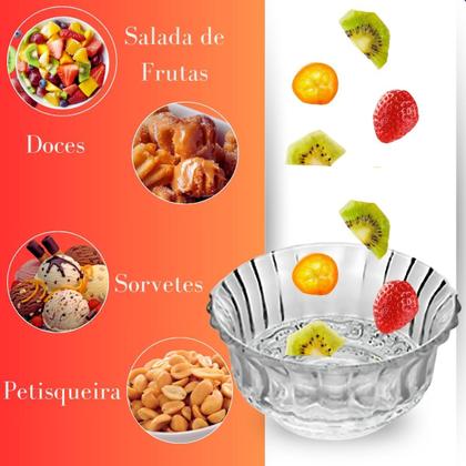 Imagem de Jogo De Sobremesa Tigela Bowl 6 Peças Potes Em Vidro