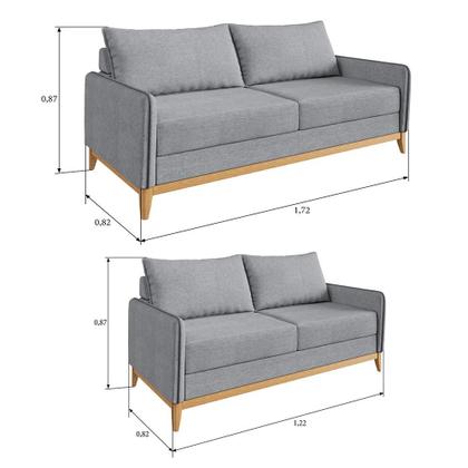 Imagem de Jogo de Sofá para Sala 3 e 2 Lugares com Encosto 4 Almofadas