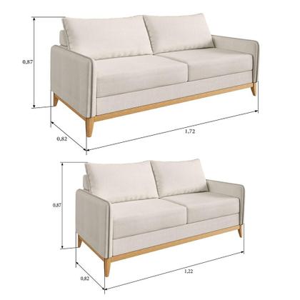 Imagem de Jogo de Sofá para Sala 3 e 2 Lugares com Encosto 4 Almofadas