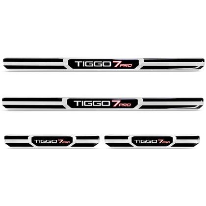 Imagem de Jogo de Soleira Premium Tiggo7 Pro 2022 2023 Escovada 4 Portas