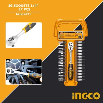 Imagem de Jogo de Soquete 1/4" com 27 Peças INGCO