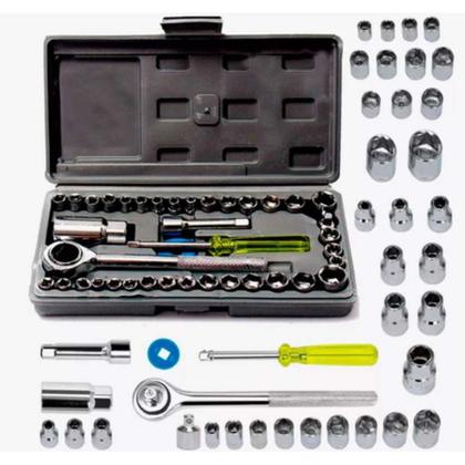 Imagem de Jogo de Soquete 40 Peças Ideal para Mecânicos Entrega Rápida