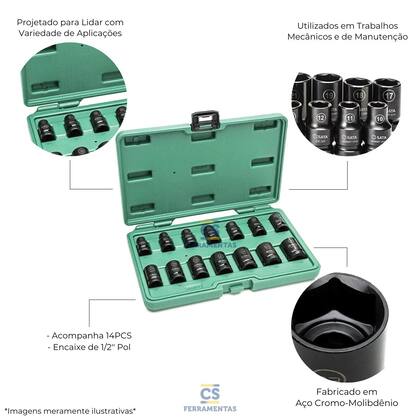 Imagem de Jogo de Soquete de Impacto 10 a 24 mm Sata St34397T