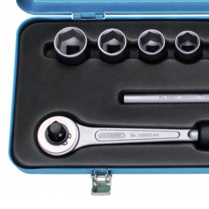 Imagem de Jogo de Soquete Estriado de 3/8" à 1" e Acessórios Encaixe de 1/2" com 12 Peças - Gedore 015568