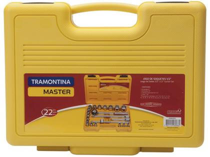 Imagem de Jogo de soquete estriados 1/2 com 22 peças de 8 a 32mm tramontina 43600/022