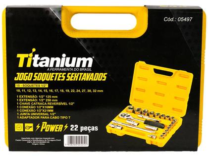 Jogo De Soquete Sextavado 1/2 Pol 10 A 32mm 22 Pçs 05497