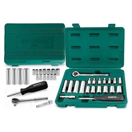 Jogo de Soquete Sextavado 1/4Pol. com 20 Peças SATA-ST09522 - Jogo