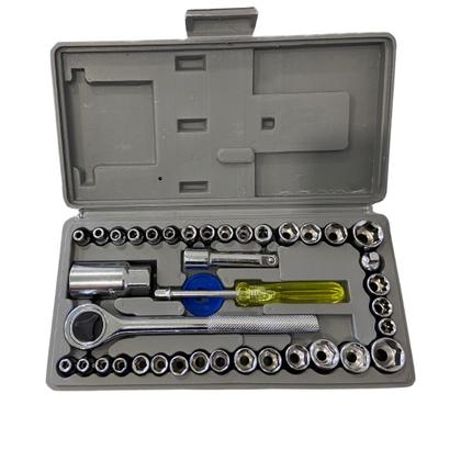 Imagem de Jogo de Soquete Sextavado com Catraca 40 Peças Elitop Profissional