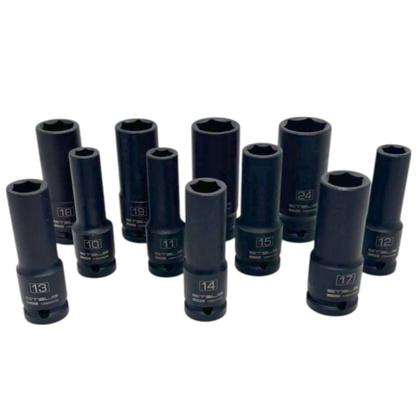 Imagem de Jogo de Soquete Sextavado Longo de Impacto 1/2pol Cromo Molibdenio 10-24mm 11pcs Stels