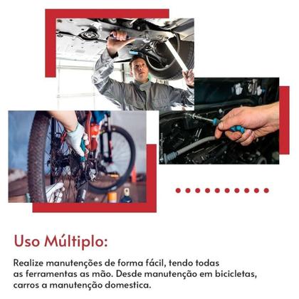 Imagem de Jogo De Soquetes Chave Catraca Allen Torx Ferramentas Sextavado 46 Peças Com Estojo - Epm Tools