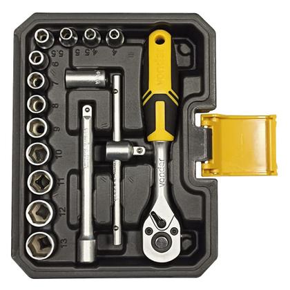 Imagem de Jogo de Soquetes com Encaixe 1/4' 25 Peças - Vonder