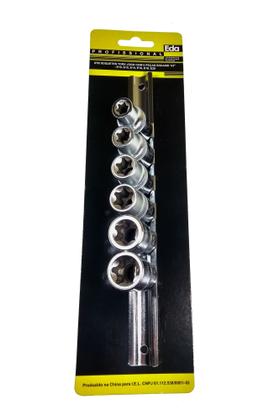 Imagem de Jogo De Soquetes Pito Torx Femea 1/2 Polegada 6 Peças Crv