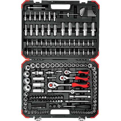 Imagem de Jogo de Soquetes Sextavados e Acessórios, Encaixe de 1/4", 3/8" e 1/2", 10,0 mm a 32,0 mm, com 172 Peças, R45603172, Gedore RED OstenVonder