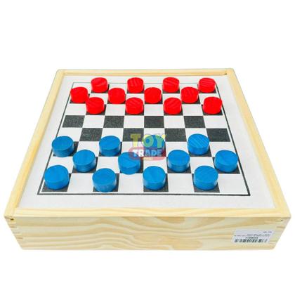 Imagem de Jogo de Tabuleiro 5 em 1 em Madeira Premium Xadrez Dama Ludo Trilha Velha Educativo Toy Trade