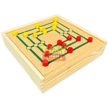 Imagem de Jogo de Tabuleiro 5 em 1 em Madeira Premium Xadrez Dama Ludo Trilha Velha Educativo Toy Trade