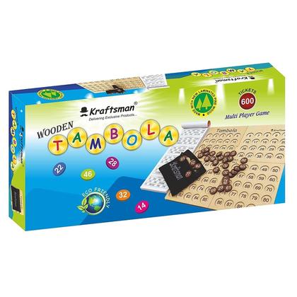 Imagem de Jogo de tabuleiro de bingo MilesMagic Portable Wooden Tambola com 600 ingressos