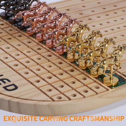 Imagem de Jogo de tabuleiro de corrida de cavalos HOROW Horse Race com 11 cavalos de metal