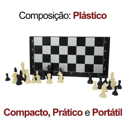 Imagem de Jogo De Tabuleiro Dobrável 3 Em 1 RedStar 32 Peças Xadrez Magnético Dama Gamão ELJ0214