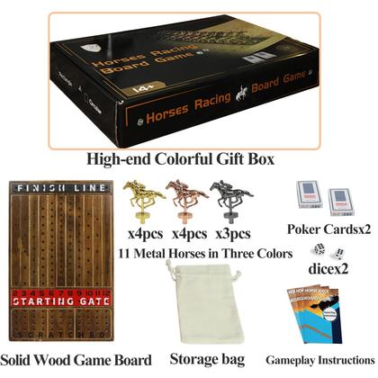 Jogo de Tabuleiro HOROW Finish Line Luxury Edition - Com Cavalos de Metal Imagem de Jogo de Tabuleiro HOROW Finish Line Luxury Edition - Com Cavalos de Metal