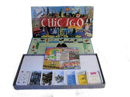 Imagem de Jogo de tabuleiro Late for the Sky Chicago-Opoly para 2 a 6 jogadores
