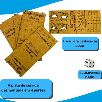 Imagem de Jogo De Tabuleiro Pista De Corrida De Cavalos Divertido Para Crianças Família Amigos Pista 96 cm