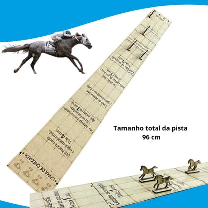 Imagem de Jogo De Tabuleiro Pista De Corrida De Cavalos Divertido Para Crianças Família Amigos Pista 96 cm