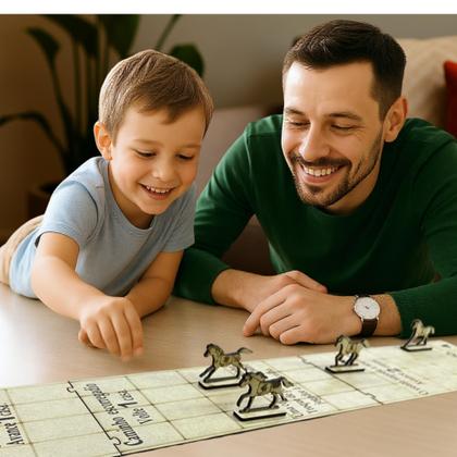 Imagem de Jogo De Tabuleiro Pista De Corrida De Cavalos Divertido Para Crianças Família Amigos Pista 96 cm