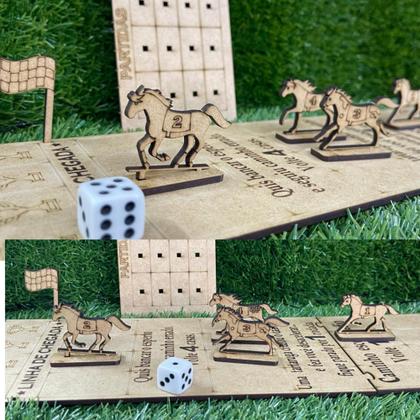 Imagem de Jogo De Tabuleiro Pista De Corrida De Cavalos Divertido Para Crianças Família Amigos Pista 96 cm