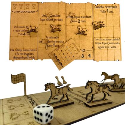 Imagem de Jogo De Tabuleiro Pista De Corrida De Cavalos Divertido Para Crianças Família Amigos Pista 96 cm
