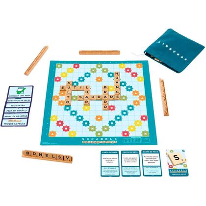 Imagem de Jogo de Tabuleiro Scrabble Core Madeira 2 em 1 JLJ55 Mattel