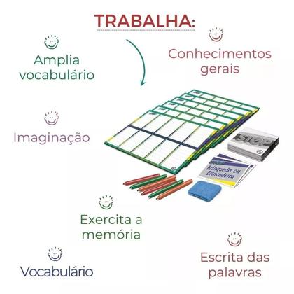 Imagem de Jogo De Tabuleiro Stop Com 6 Canetas Coloridas Toia - 12114