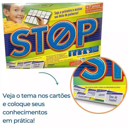 Imagem de Jogo De Tabuleiro Stop Com 6 Canetas Coloridas Toia - 12114