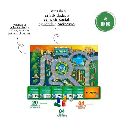 Imagem de Jogo de Tabuleiro Trânsito Para Crianças a Partir de 6 anos Estratégico e Divertido