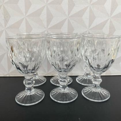 Imagem de Jogo de taça de vidro com 6 peças decorativas diamond 320ml transparente - lyor