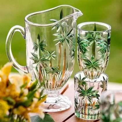 Imagem de Jogo de Taças,Copos e Jarra Cristal Palm Tree Wolff