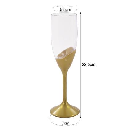 Imagem de Jogo de Taças de Champagne Espumante 180ml Dourado Perolado 6 Peças