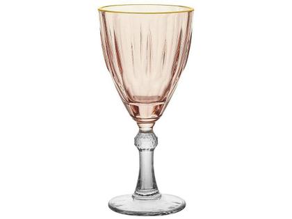 Imagem de Jogo de Taças De Vidro Rosa Dominic 6 Peças Para Água e Vinho - Hauskraft