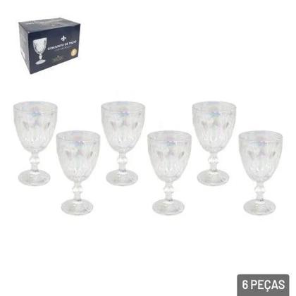 Imagem de Jogo De Taças Diamante Cristal 6 Peças 340ml