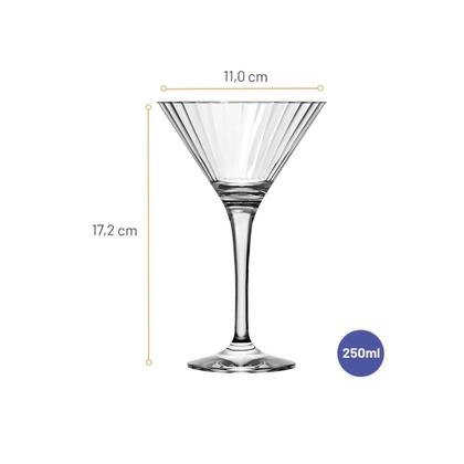 Imagem de Jogo de Taças Martini Fiore Coquetel Vidro 250ml Kit 6 Peças