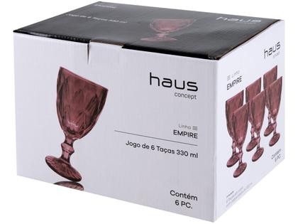 Jogo de Taças para Bebidas de Vidro 330ml - 6 Peças Haus Diamond Empire Imagem de Jogo de Taças para Bebidas de Vidro 330ml