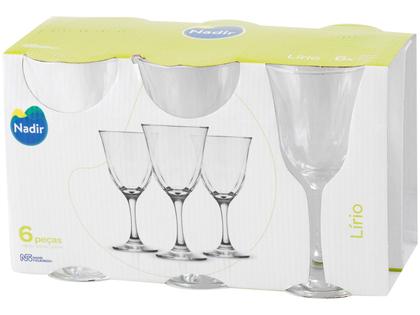 Imagem de Jogo de Taças para Vinho Vidro 6 Peças 250ml Nadir Lírio