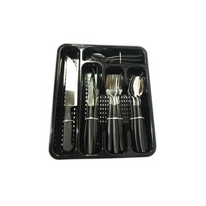 Imagem de Jogo de Talher Faqueiro Inox 26 Peças Preto Fratelli