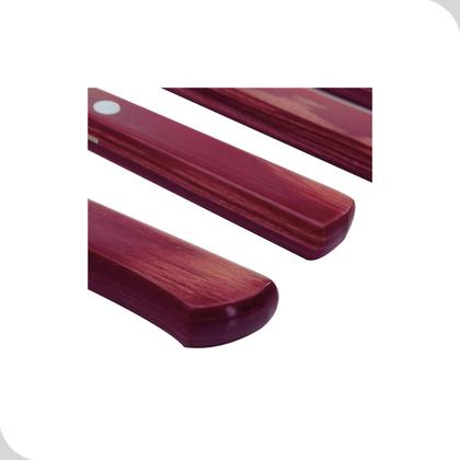 Imagem de Jogo de Talheres 24 Peças Aço Inox Cabos Madeira Faqueiro