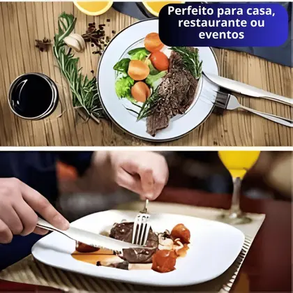 Imagem de Jogo de Talheres 60 Peças Inox Premium Garfo Faca Colher Sobremesa Alta Qualidade